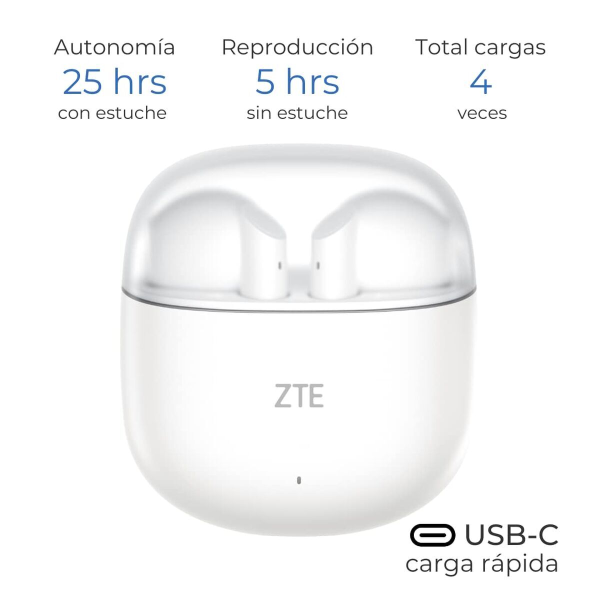 Wireless Headphones ZTE BUDS 2 White